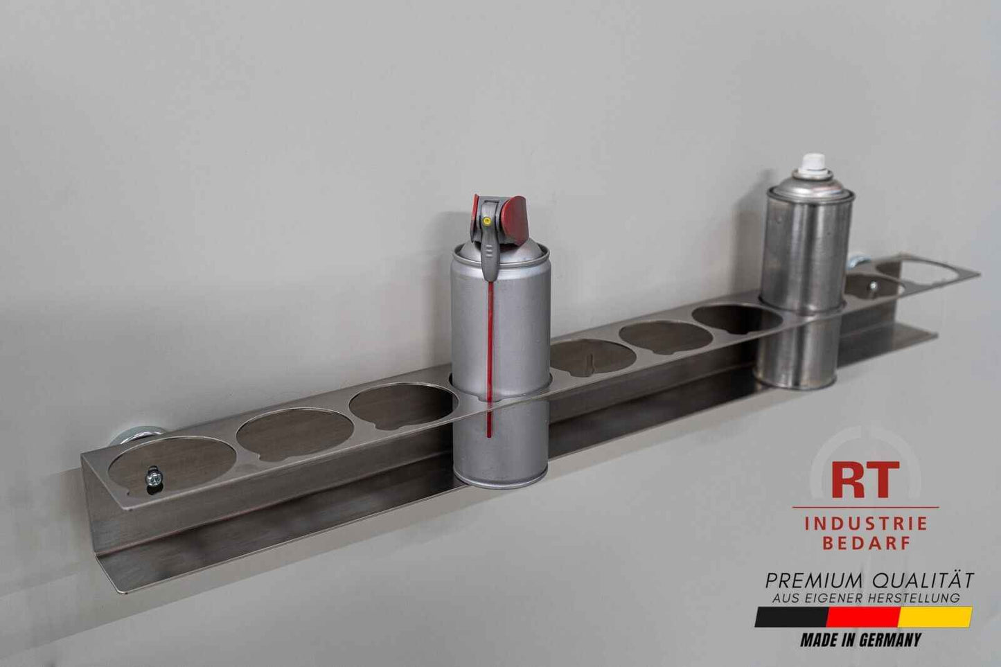 Sprühdosenhalter aus Edelstahl – RT-Industriebedarf (2–10 Dosen)