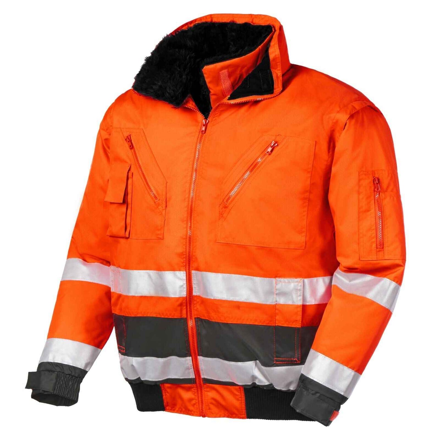 Warnschutzjacke Vancouver / orange Warnjacke für Winter / Gr. S - 5XL