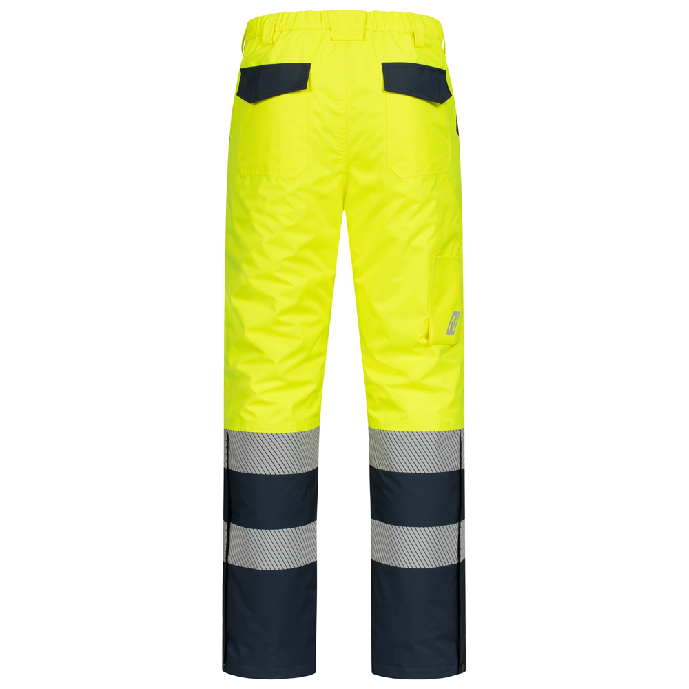 Nitras 7580 Latzhose Neongelb/Marine hinten