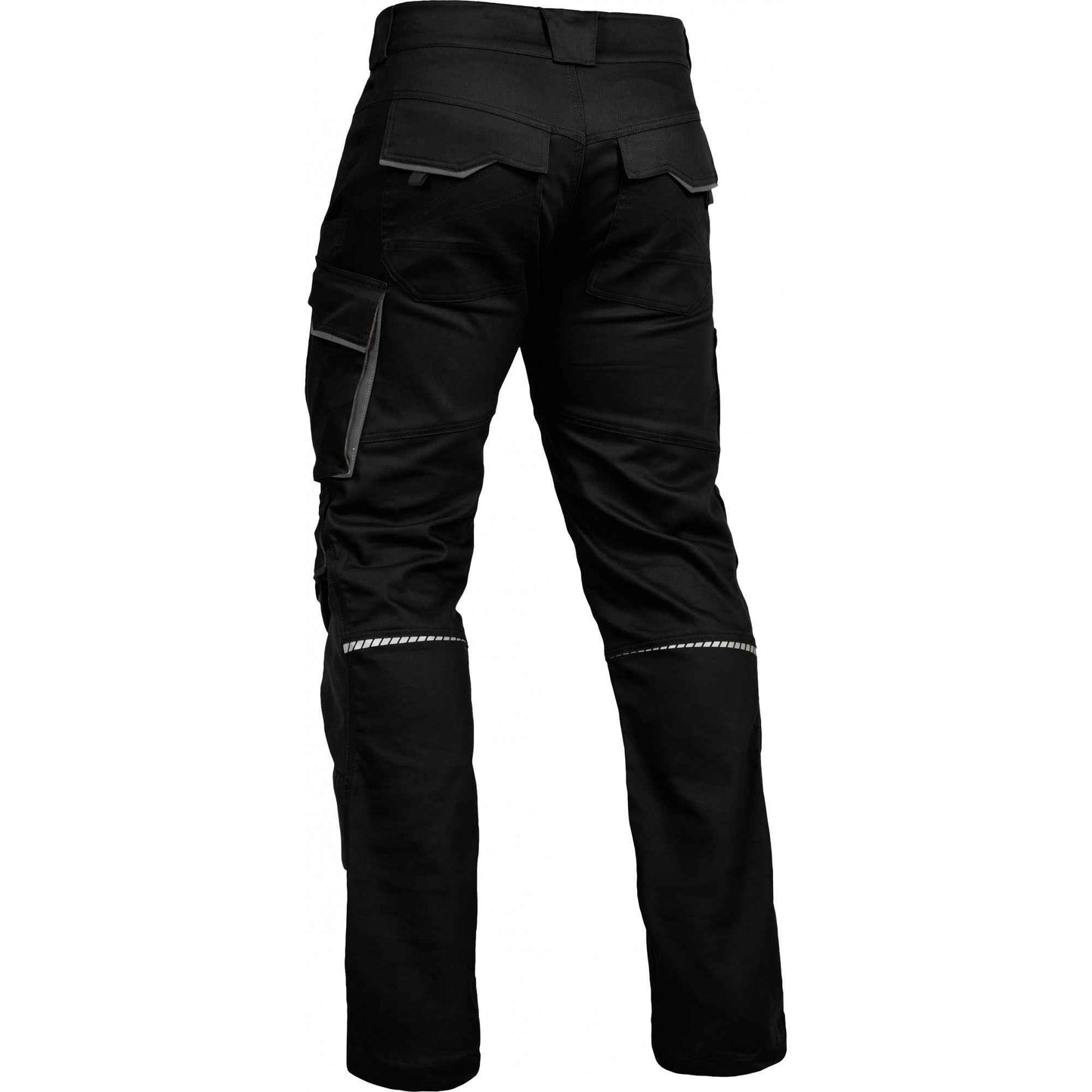 Leibwächter Arbeitshose Schwarz/Grau – robuste Bundhose mit Kniepolstertaschen & reflektierenden Details