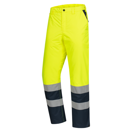 Nitras 7580 Latzhose Neongelb/Marine vorne