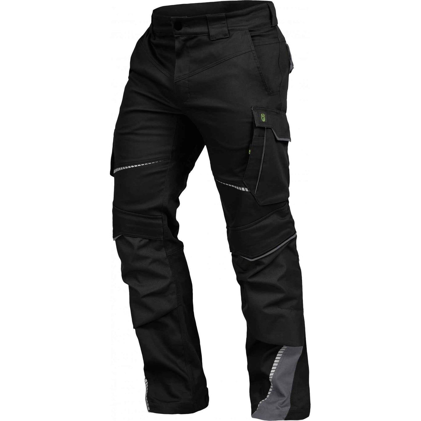 Leibwächter Arbeitshose Schwarz/Grau – robuste Bundhose mit Kniepolstertaschen & reflektierenden Details